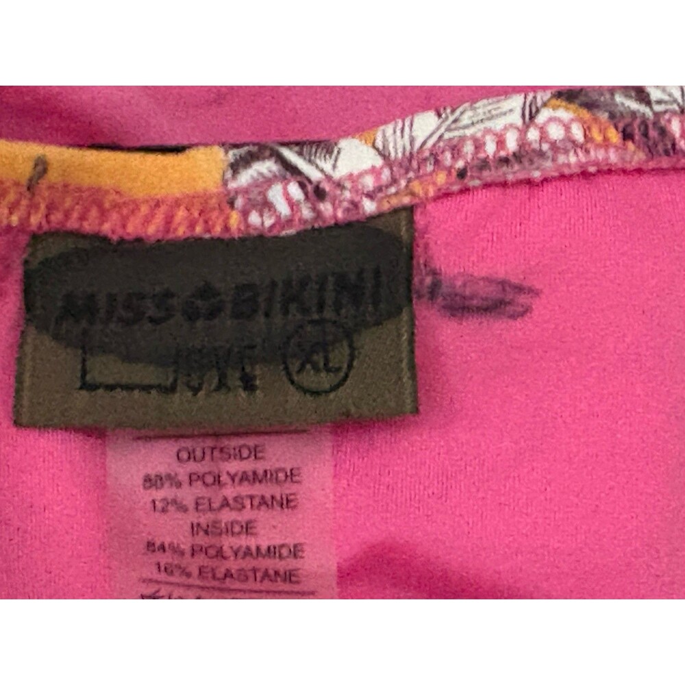Miss Bikini Luxe Sz 12 Yellow Floral Print Brazilian Bikini Bottom Swimwear New - Picture 6 of 7
